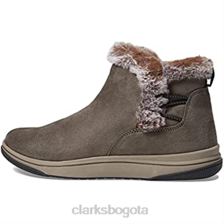 Clarks 0DX8L2307 Botín clarks de piel para mujer color oliva oscuro textil mujer textil oliva oscuro