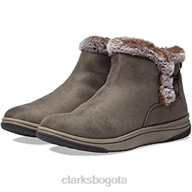 Clarks 0DX8L2307 Botín clarks de piel para mujer color oliva oscuro textil mujer textil oliva oscuro