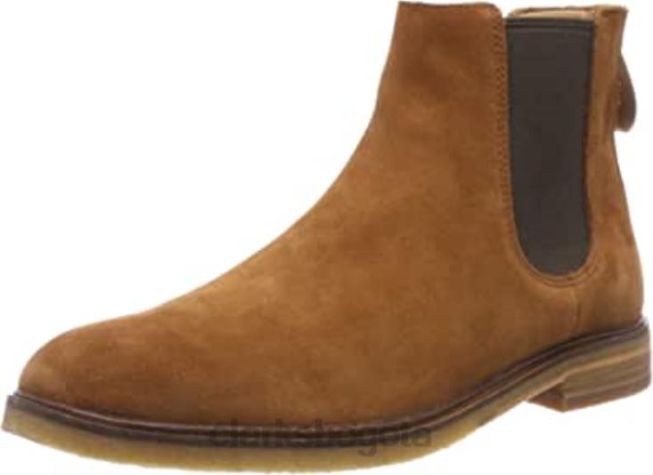 Clarks 0DX8L2310 botas chelsea clarkdale gobi de ante marrón oscuro clarks para hombre hombres gamuza marrón oscuro