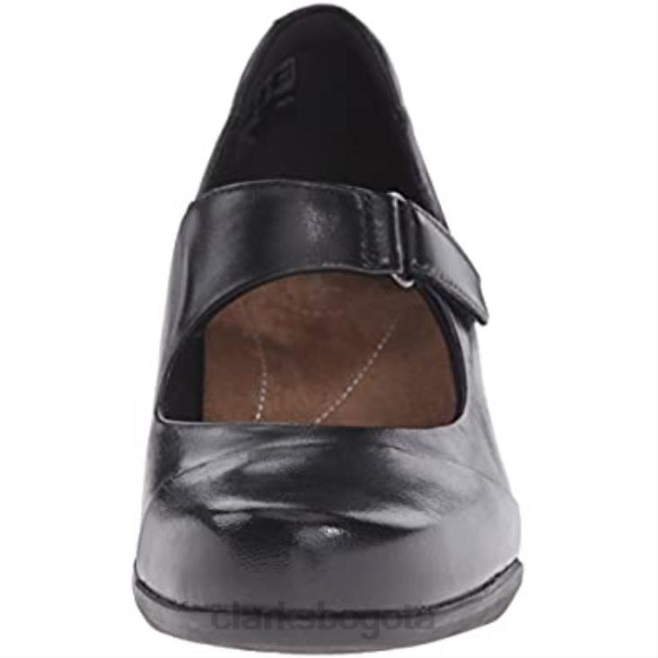 Clarks 0DX8L2312 Zapatos de vestir Clarks Rosalyn Wren de cuero negro para mujer mujer cuero negro