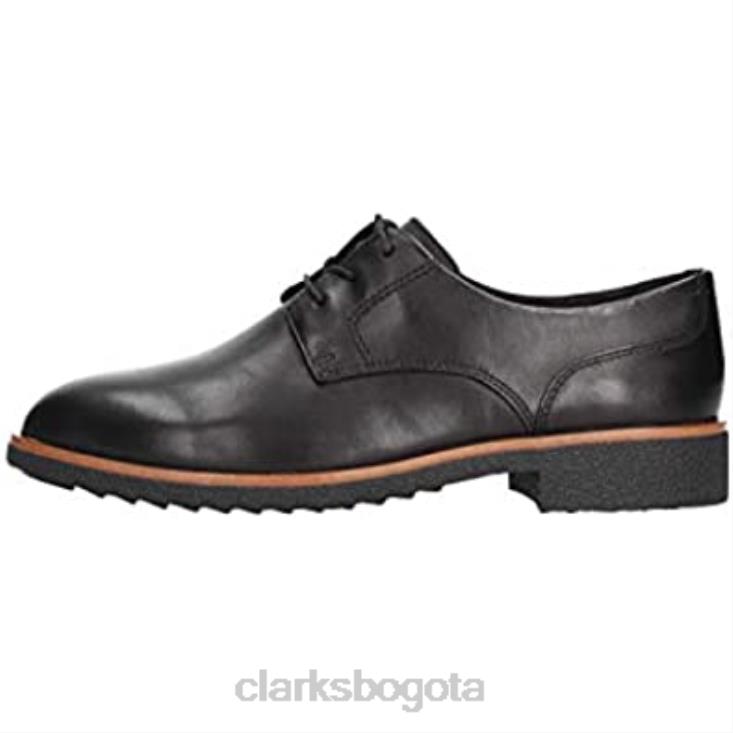 Clarks 0DX8L2313 zapatos clarks griff lane derby negros para mujer mujer cuero negro cuero negro