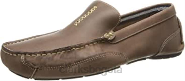 Clarks 0DX8L2332 Mocasines Circuit Hunt para hombre de cuero aceitoso marrón chocolate Clarks hombres cuero aceitoso marrón chocolate