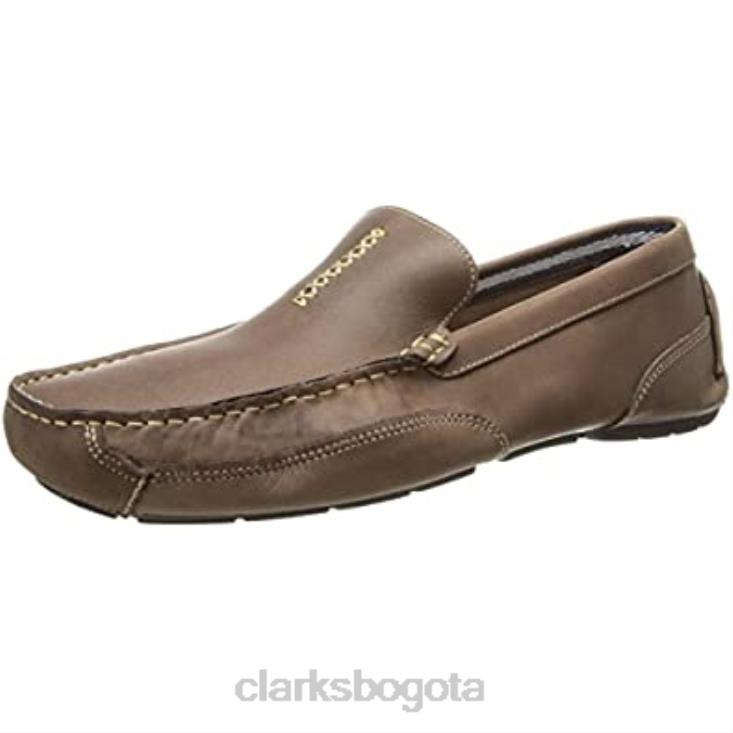 Clarks 0DX8L2332 Mocasines Circuit Hunt para hombre de cuero aceitoso marrón chocolate Clarks hombres cuero aceitoso marrón chocolate