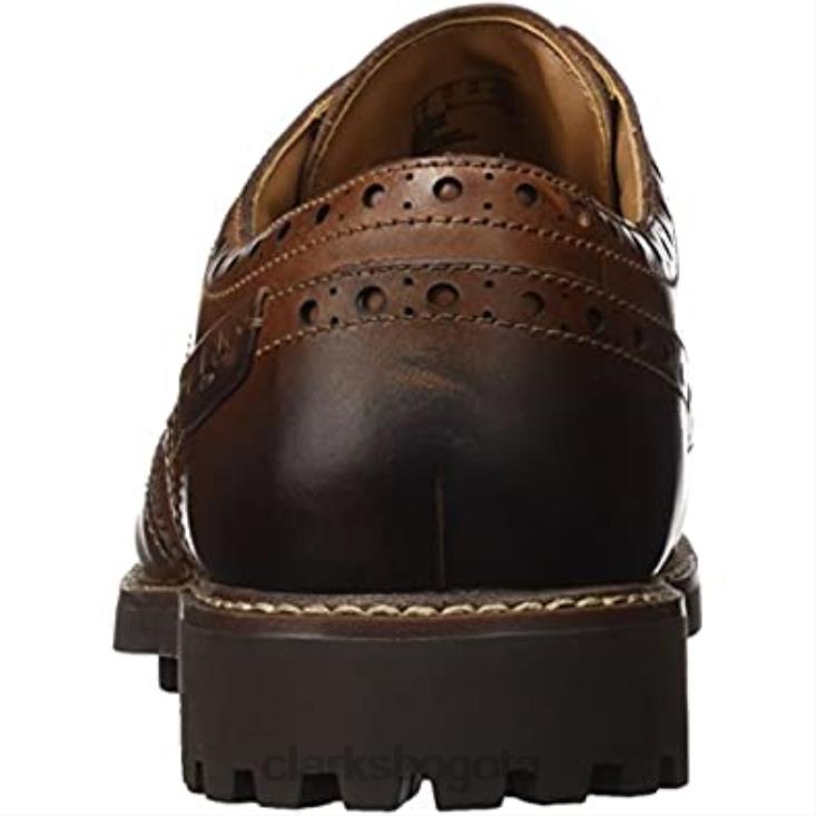 Clarks 0DX8L2334 montacute ala brogue para hombre marrón tostado oscuro lea clarks hombres marrón oscuro bronceado lea