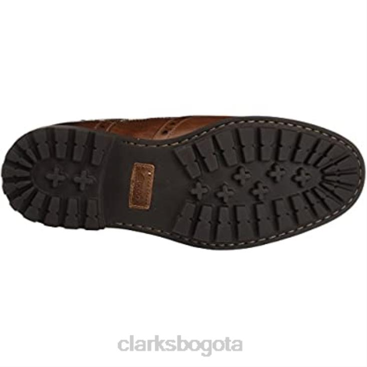 Clarks 0DX8L2334 montacute ala brogue para hombre marrón tostado oscuro lea clarks hombres marrón oscuro bronceado lea