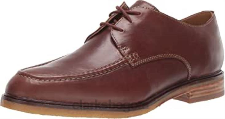 Clarks 0DX8L2336 Delantal Clarkdale de cuero marrón oscuro para hombre Oxford hombres cuero bronceado oscuro