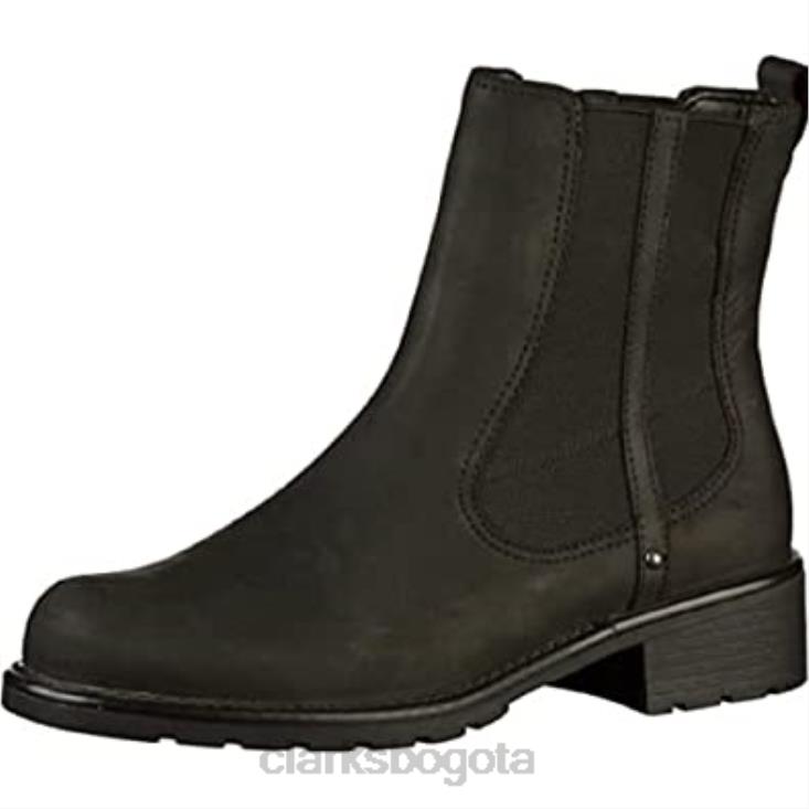 Clarks 0DX8L234 Botas clarks orinoco club de caña corta para mujer negro mujer cuero negro