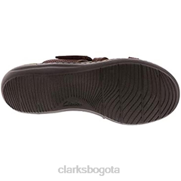 Clarks 0DX8L235 Sandalia plana Clarks Laurieann Edge de piel color canela oscuro para mujer mujer cuero bronceado oscuro