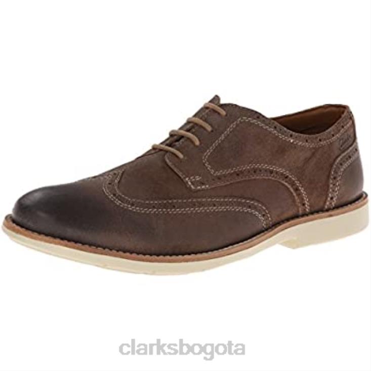 Clarks 0DX8L2355 clarks raspbrogue oxford de ante topo unisexo gamuza color topo