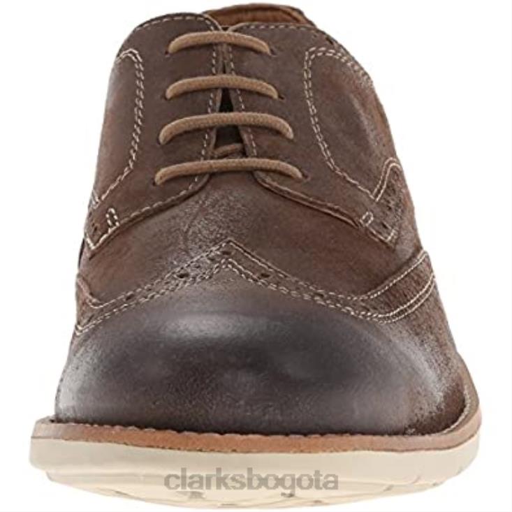 Clarks 0DX8L2355 clarks raspbrogue oxford de ante topo unisexo gamuza color topo