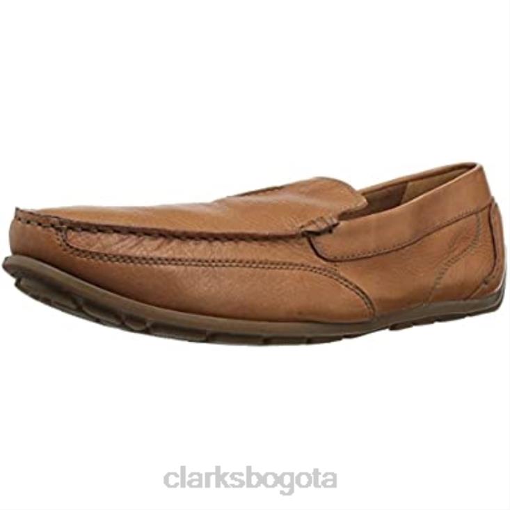 Clarks 0DX8L2360 Mocasines estilo conducción de carrera benero de cuero tostado para hombre de Clarks hombres cuero marrón