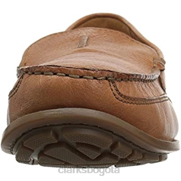 Clarks 0DX8L2360 Mocasines estilo conducción de carrera benero de cuero tostado para hombre de Clarks hombres cuero marrón