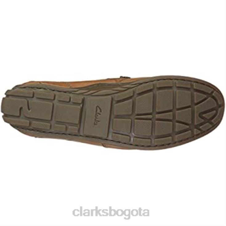 Clarks 0DX8L2360 Mocasines estilo conducción de carrera benero de cuero tostado para hombre de Clarks hombres cuero marrón