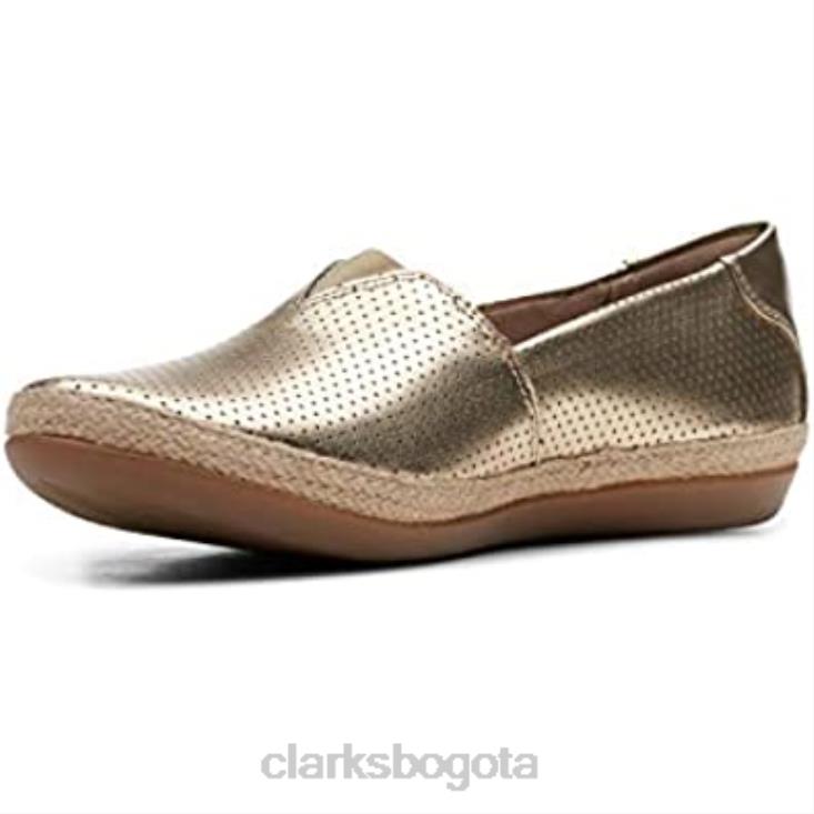 Clarks 0DX8L2362 Mocasín clarks danelly sky mujer champagne sintético metalizado champagne mujer champán