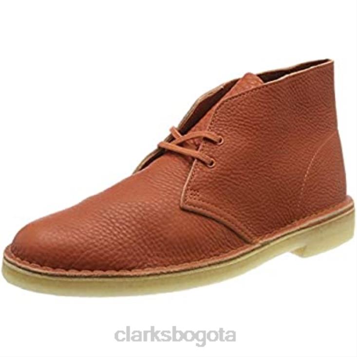 Clarks 0DX8L2372 Botas chukka desierto para hombre marrón naranja quemado Lea naranja quemado Lea Clarks hombres marrón hoja de naranja quemada hoja de naranja quemada