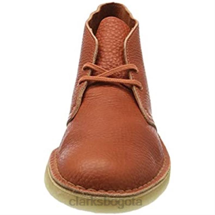 Clarks 0DX8L2372 Botas chukka desierto para hombre marrón naranja quemado Lea naranja quemado Lea Clarks hombres marrón hoja de naranja quemada hoja de naranja quemada
