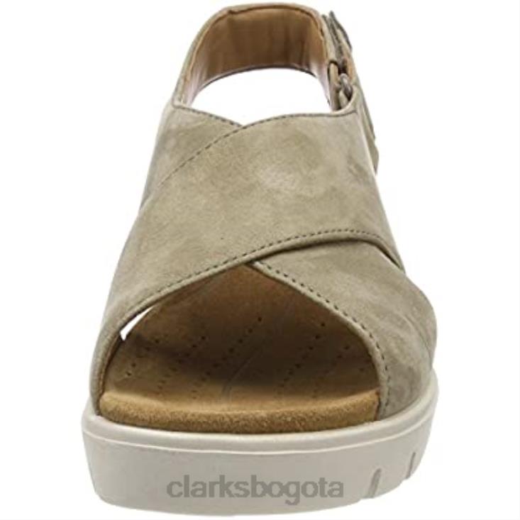Clarks 0DX8L2374 sandalias con tira trasera un karely hail para mujer nubuck verde salvia clarks mujer nubuck verde salvia