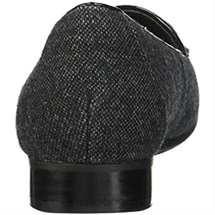 Clarks 0DX8L2376 Mocasines de niña Clarks de tweed gris Un Blush Easy niños tweed gris