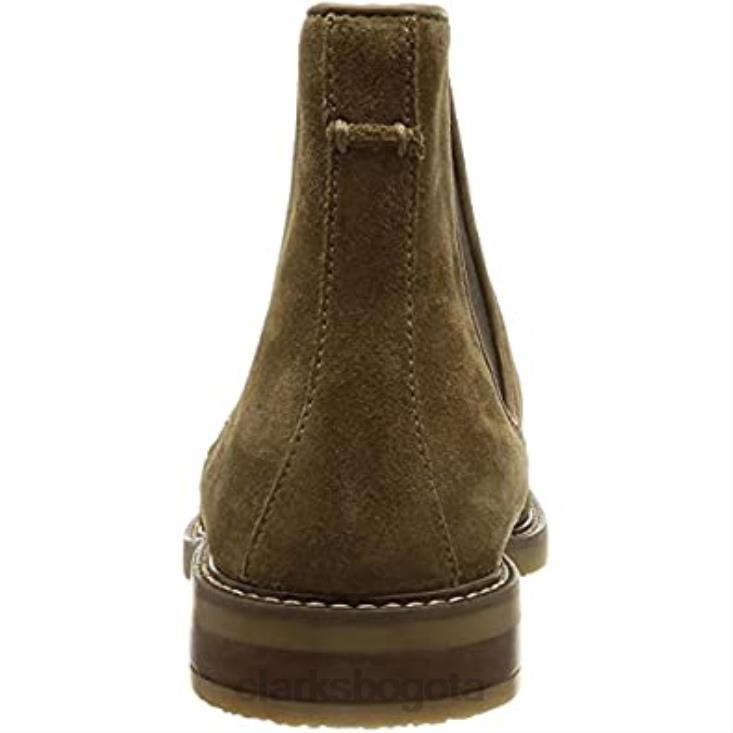 Clarks 0DX8L2387 Bota Chelsea Clarks Jaxen de ante color topo para hombre hombres gamuza color topo