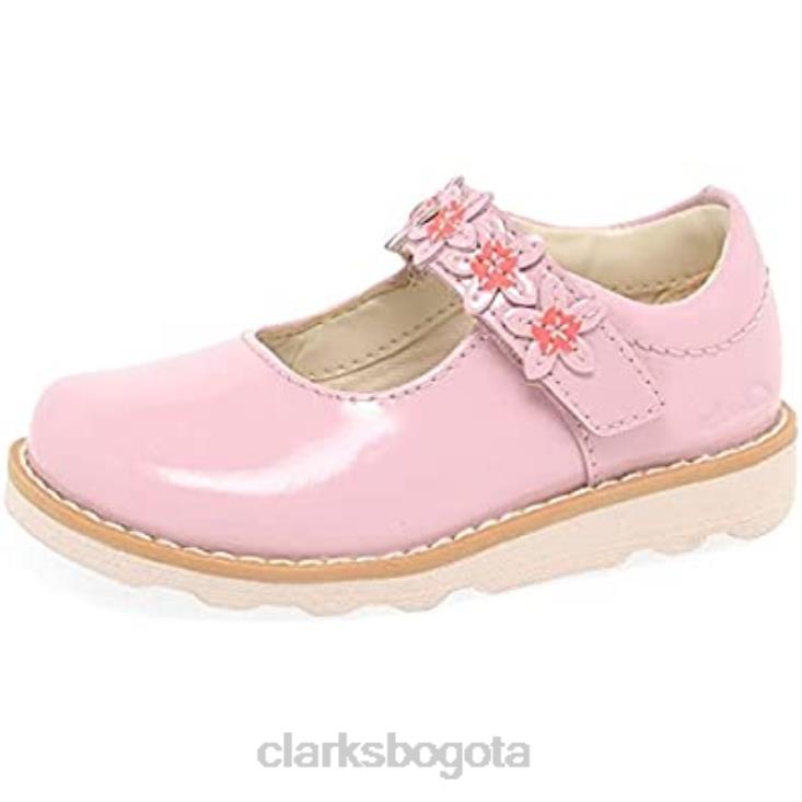 Clarks 0DX8L239 zapatos de cuero para niño con pétalo de corona ancho rosa clarks niños