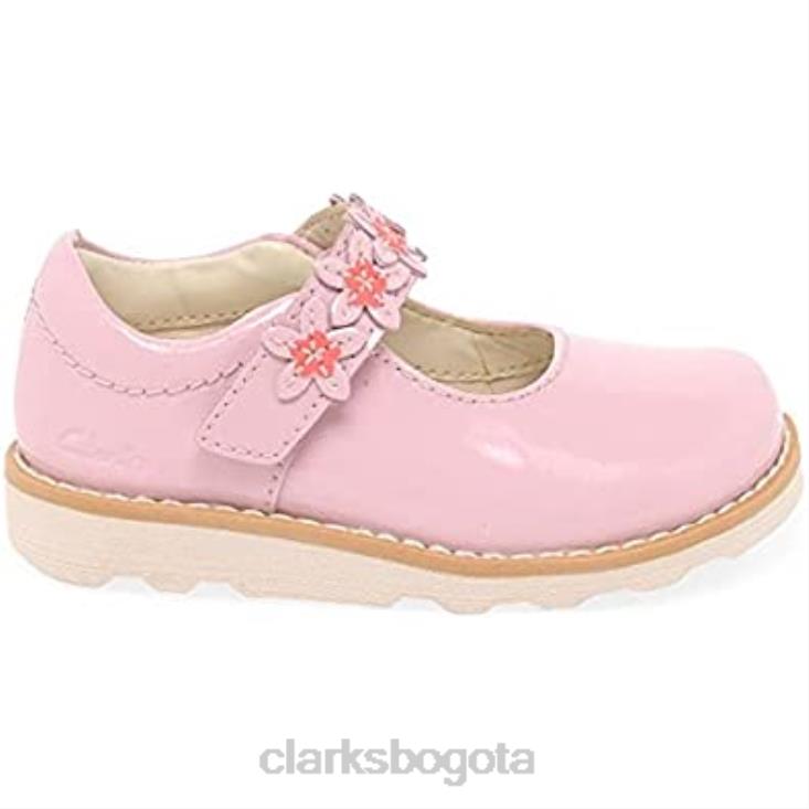 Clarks 0DX8L239 zapatos de cuero para niño con pétalo de corona ancho rosa clarks niños