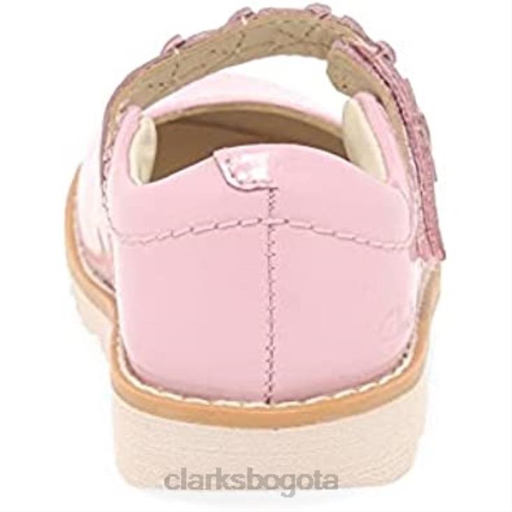 Clarks 0DX8L239 zapatos de cuero para niño con pétalo de corona ancho rosa clarks niños