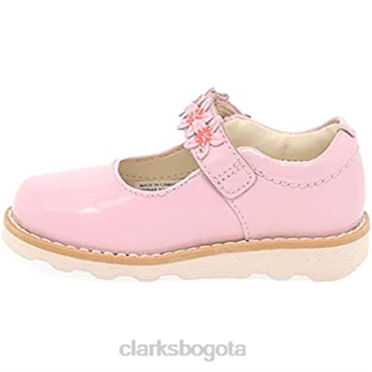 Clarks 0DX8L239 zapatos de cuero para niño con pétalo de corona ancho rosa clarks niños