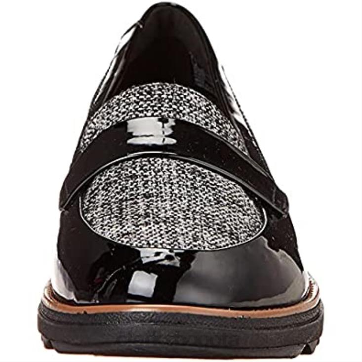 Clarks 0DX8L2390 mocasines sharon gracie para mujer charol negro combi clarks mujer combi charol negro