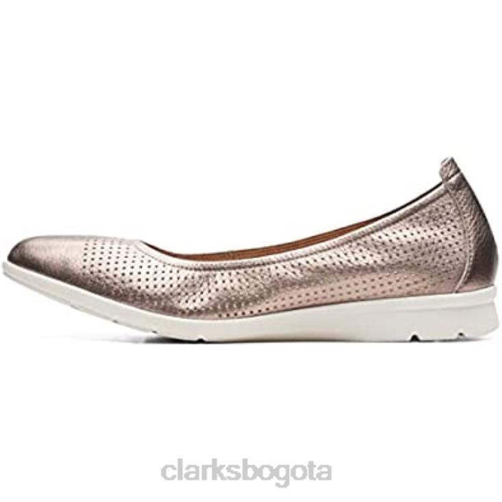 Clarks 0DX8L2392 Bailarinas Clarks Jenette Fase con suela de cuero metalizado para mujer mujer