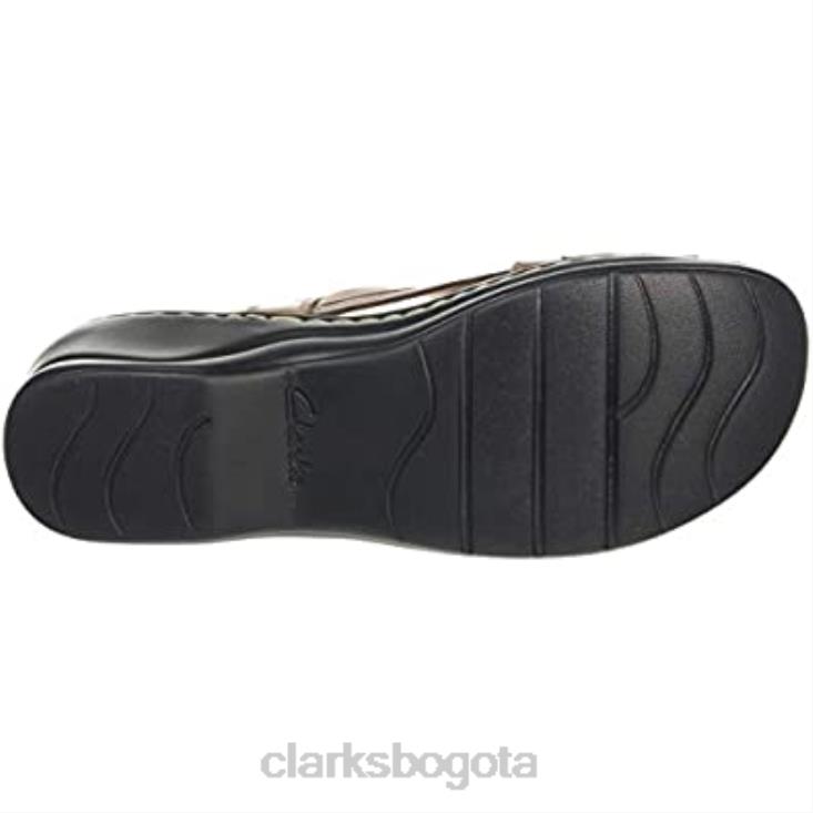 Clarks 0DX8L2403 Sandalias con tira trasera de cuero marrón tostado de Clarks Lexi Carmen para mujer mujer cuero marrón tostado cuero tostado