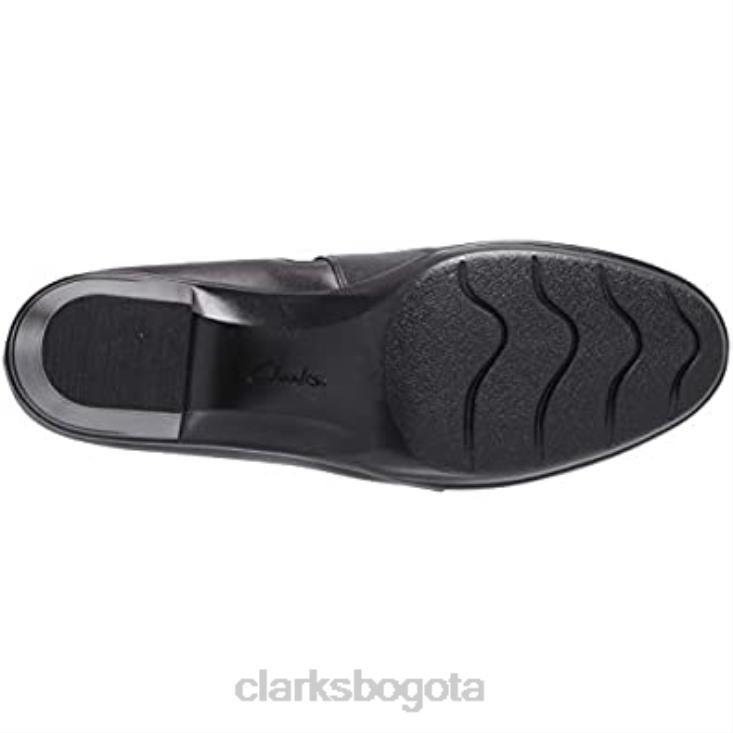Clarks 0DX8L2412 mocasín emslie summit negro cuero textil combi mujer clarks mujer combi textil cuero negro