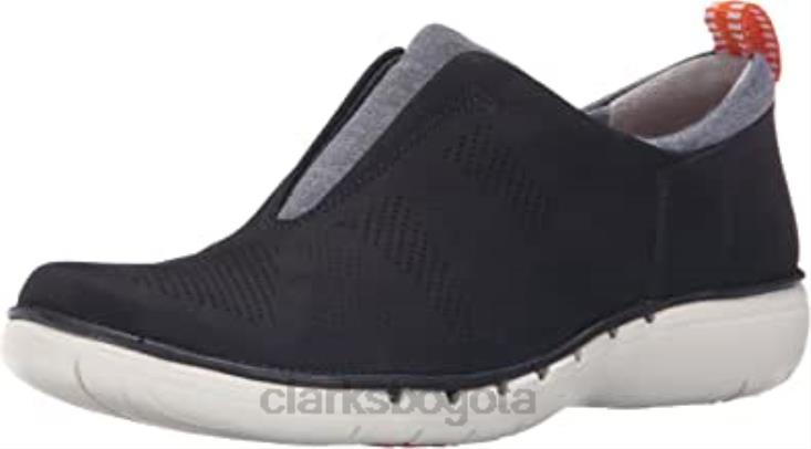 Clarks 0DX8L2414 Mocasines sin cordones Un Spirit para mujer de nobuk azul marino clarks mujer nubuck azul marino