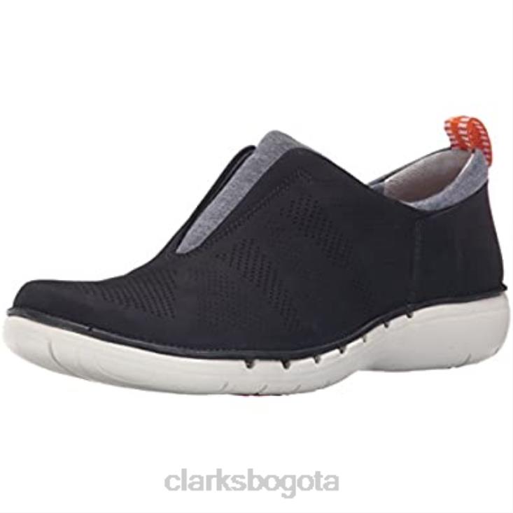 Clarks 0DX8L2414 Mocasines sin cordones Un Spirit para mujer de nobuk azul marino clarks mujer nubuck azul marino