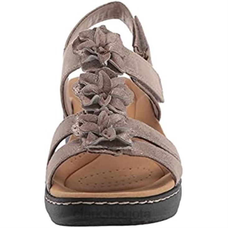 Clarks 0DX8L2415 sandalia de tacón merliah sheryl mujer clarks taupe metalizado sintético mujer gris pardo metalizado sintético