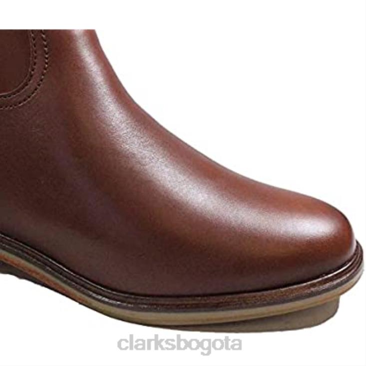 Clarks 0DX8L242 clarks clarkdale hi botas largas de cuero color canela oscuro para mujer cuero color canela oscuro mujer cuero bronceado oscuro