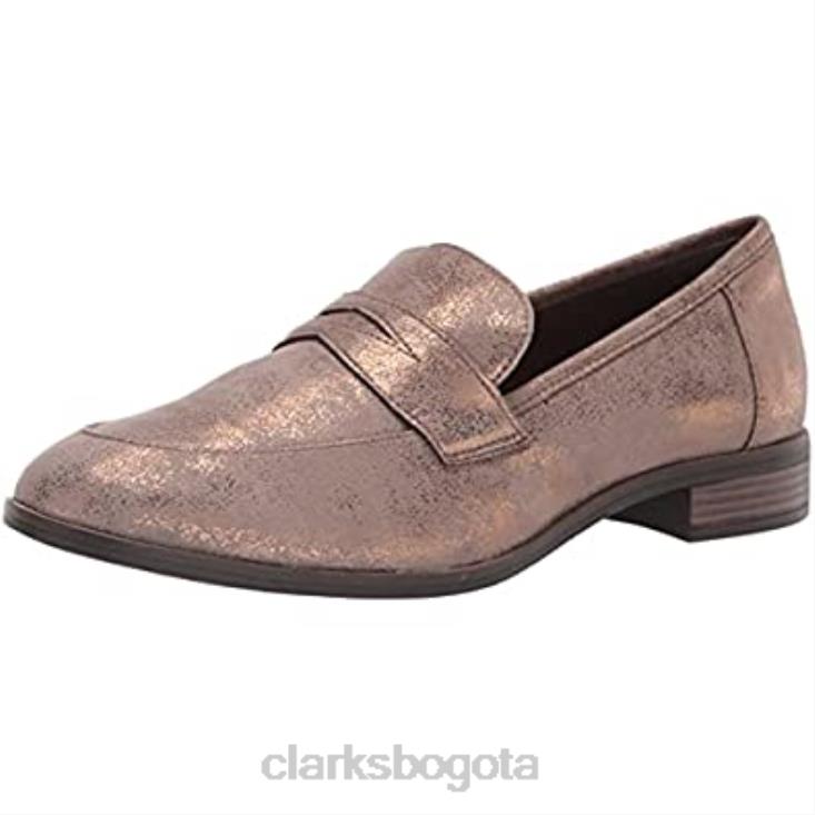 Clarks 0DX8L2423 mocasines clarks trish rose para mujer cobre metalizado mujer cobre metálico