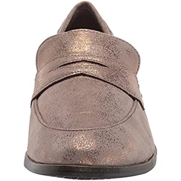 Clarks 0DX8L2423 mocasines clarks trish rose para mujer cobre metalizado mujer cobre metálico