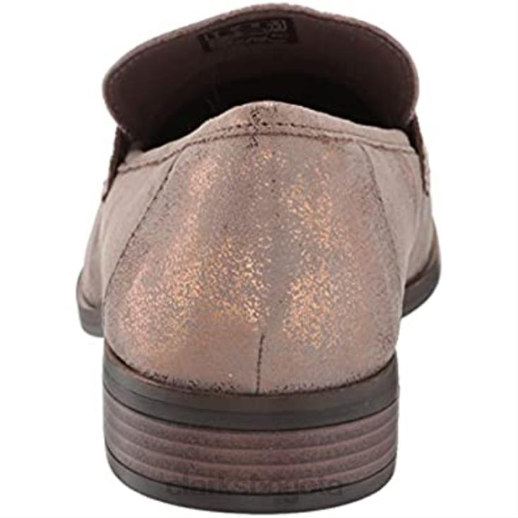 Clarks 0DX8L2423 mocasines clarks trish rose para mujer cobre metalizado mujer cobre metálico