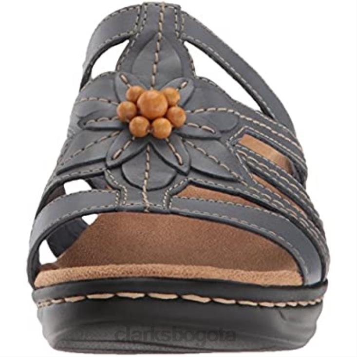 Clarks 0DX8L2425 Sandalia Clarks Lexi Myrtle de cuero azul gris para mujer mujer cuero gris azul