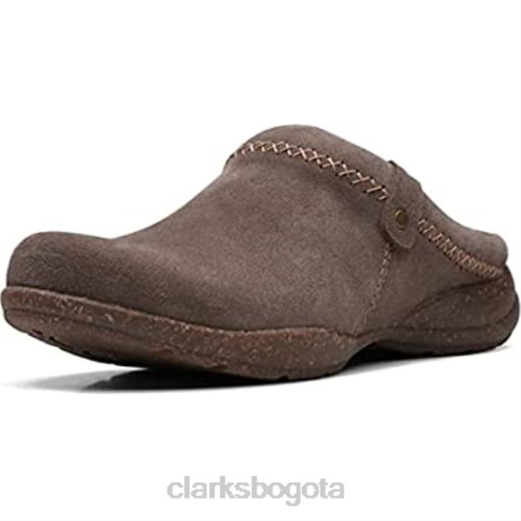 Clarks 0DX8L243 Zueco clarks roseville echo de ante color topo oscuro para mujer mujer gamuza color topo oscuro