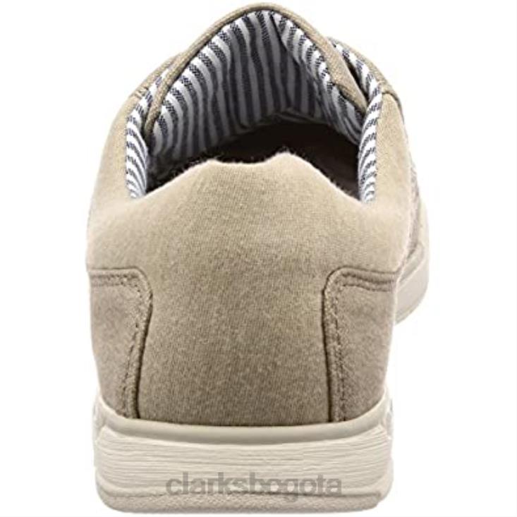 Clarks 0DX8L2439 zapatos derbys de encaje step isle para hombre clarks beige sand canvas hombres lona beige arena