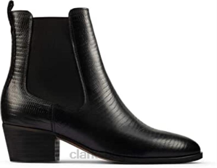 Clarks 0DX8L2451 botas clarks octavia lo de cuero cocodrilo negro unisexo