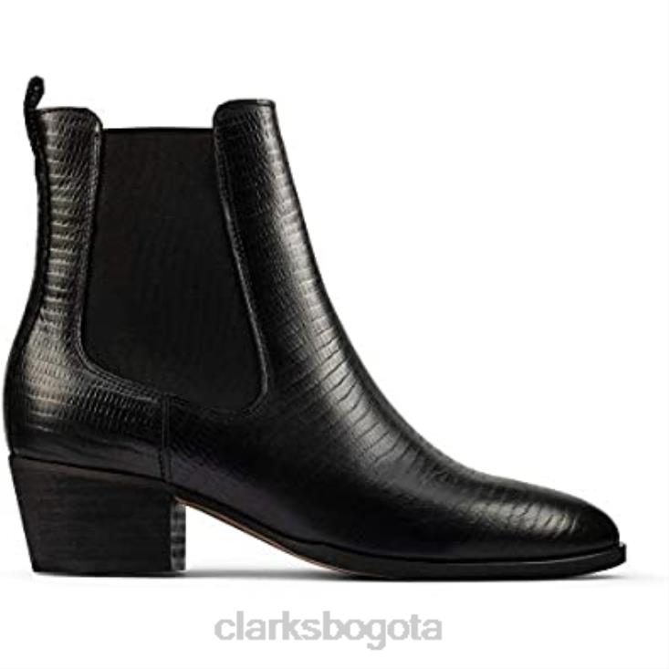 Clarks 0DX8L2451 botas clarks octavia lo de cuero cocodrilo negro unisexo