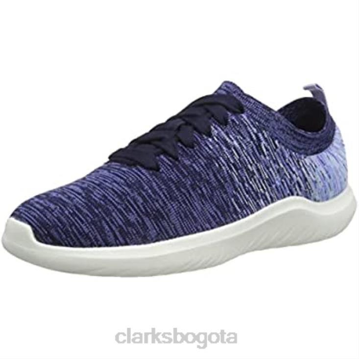 Clarks 0DX8L2452 Zapatilla combi nova glint azul marino oscuro para mujer clarks mujer combi azul marino oscuro
