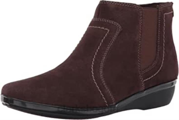 Clarks 0DX8L2456 Botín clarks everlay leigh de ante marrón oscuro para mujer mujer gamuza marrón oscuro