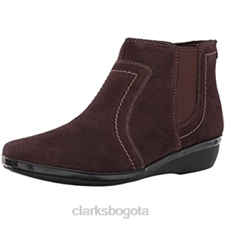 Clarks 0DX8L2456 Botín clarks everlay leigh de ante marrón oscuro para mujer mujer gamuza marrón oscuro