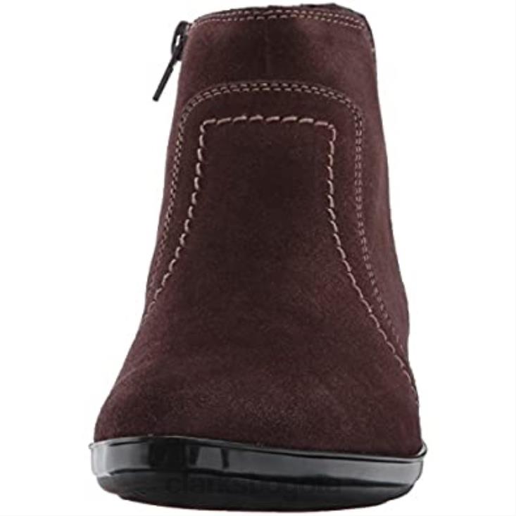 Clarks 0DX8L2456 Botín clarks everlay leigh de ante marrón oscuro para mujer mujer gamuza marrón oscuro