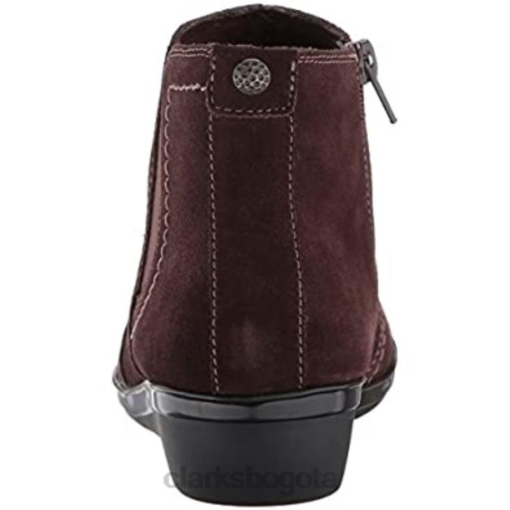 Clarks 0DX8L2456 Botín clarks everlay leigh de ante marrón oscuro para mujer mujer gamuza marrón oscuro