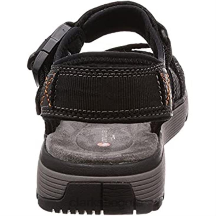 Clarks 0DX8L2458 Sandalias clarks un trek part con tira trasera para hombre negro hombres cuero negro