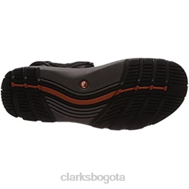 Clarks 0DX8L2458 Sandalias clarks un trek part con tira trasera para hombre negro hombres cuero negro